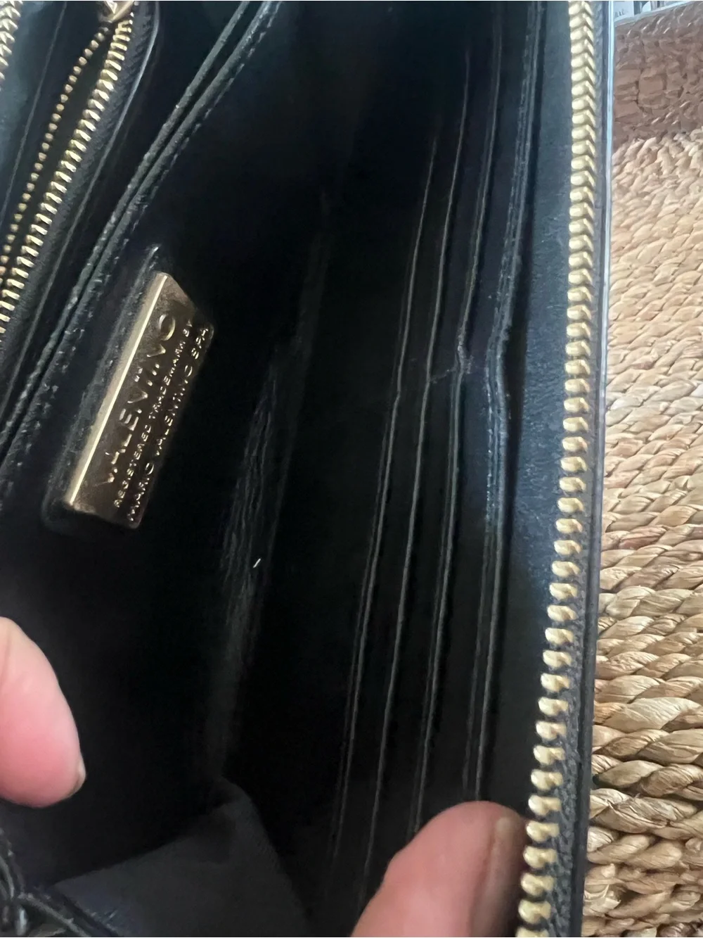 Valentino by Mario Valentino Black Leather Zip Continental Wallet